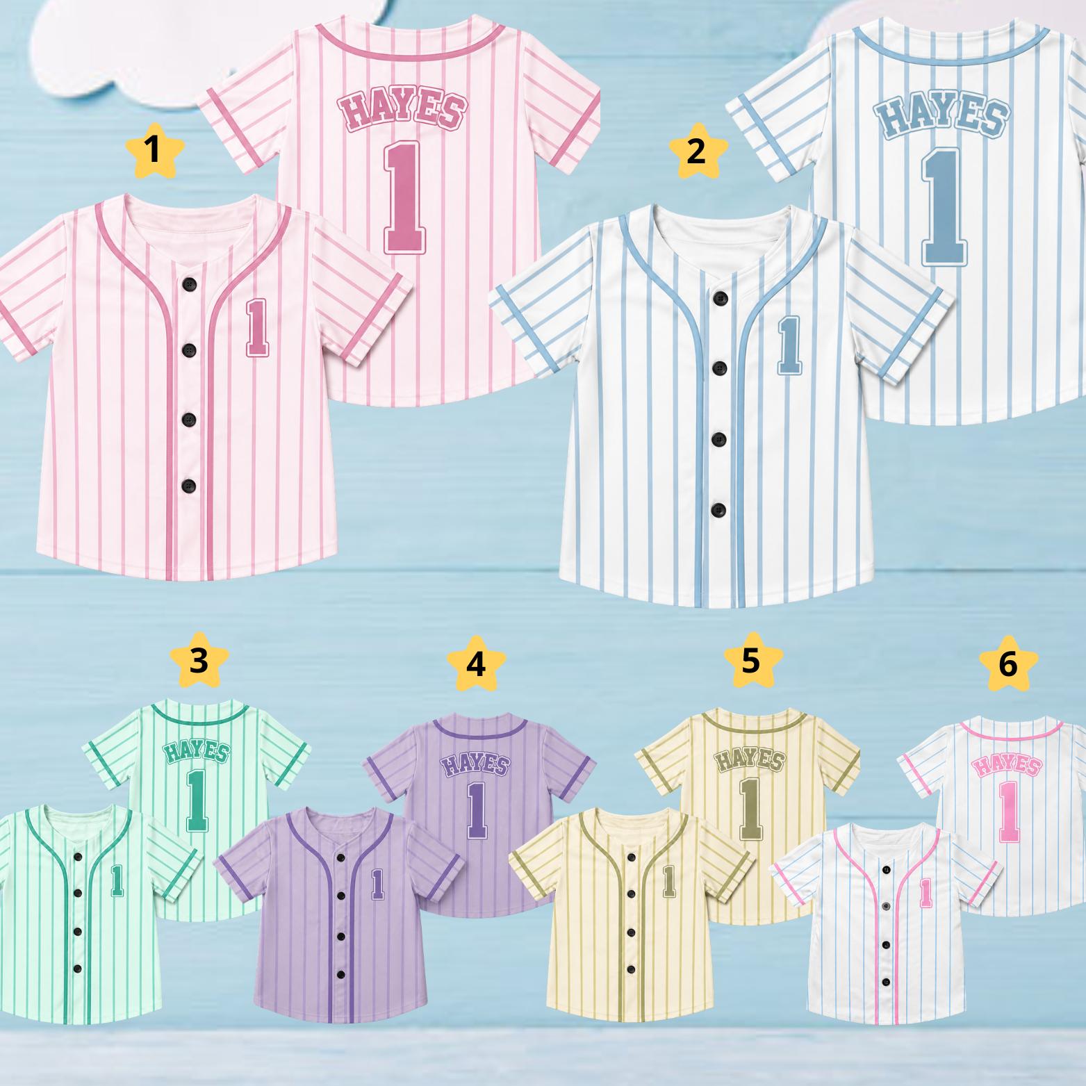 Personalized First Birthday Baseball Jersey, Custom Name Number Baseball Jersey, Toddler Kids Baseball Jersey, 1st Birthday Outfit