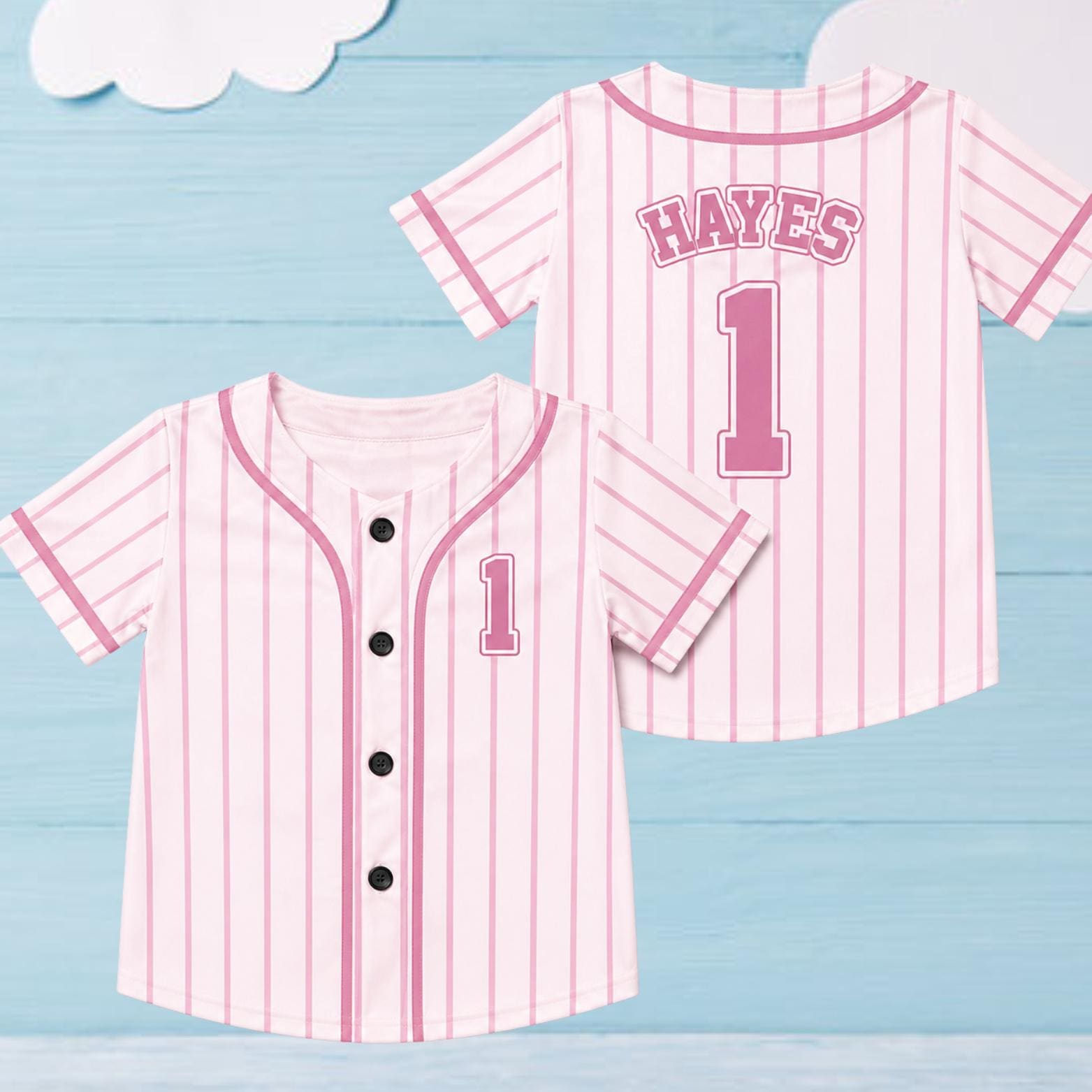 Personalized First Birthday Baseball Jersey, Custom Name Number Baseball Jersey, Toddler Kids Baseball Jersey, 1st Birthday Outfit