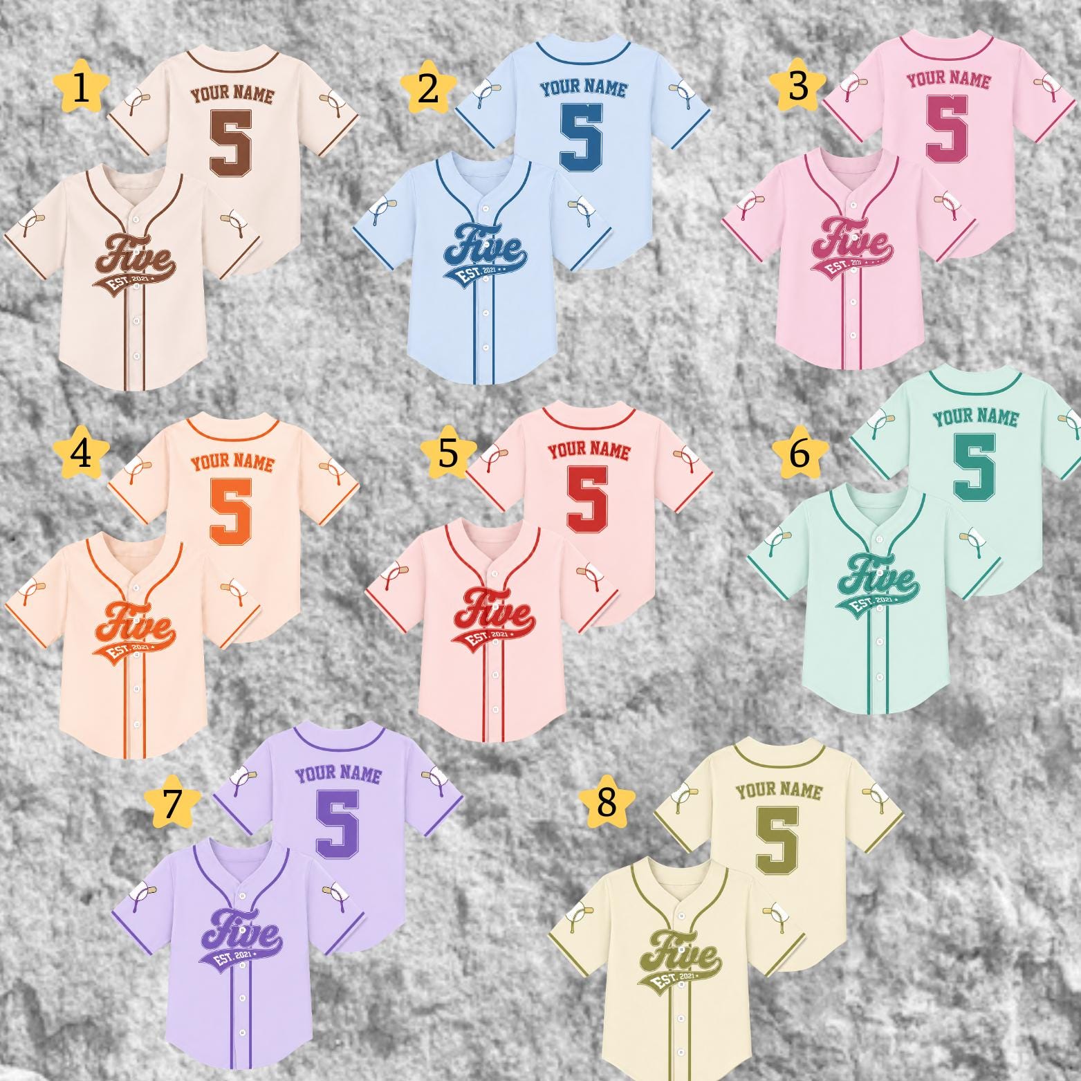 Custom Name Birthday Baseball Jersey, Custom Name Age Birthday Shirt, Birthday Baseball Outfit for Boys Girls, Sports Lover Gift