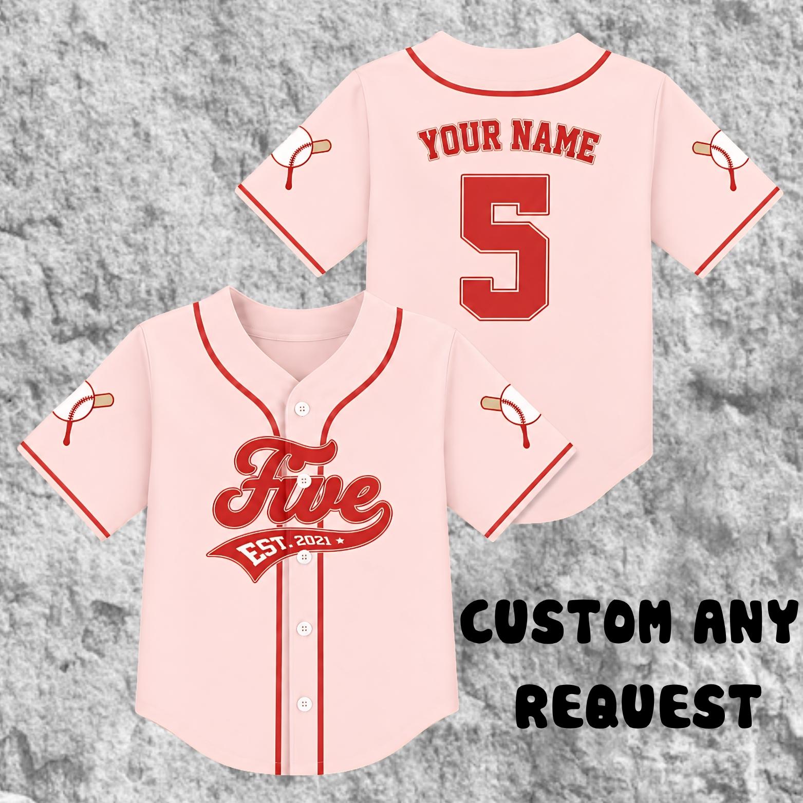 Custom Name Birthday Baseball Jersey, Custom Name Age Birthday Shirt, Birthday Baseball Outfit for Boys Girls, Sports Lover Gift